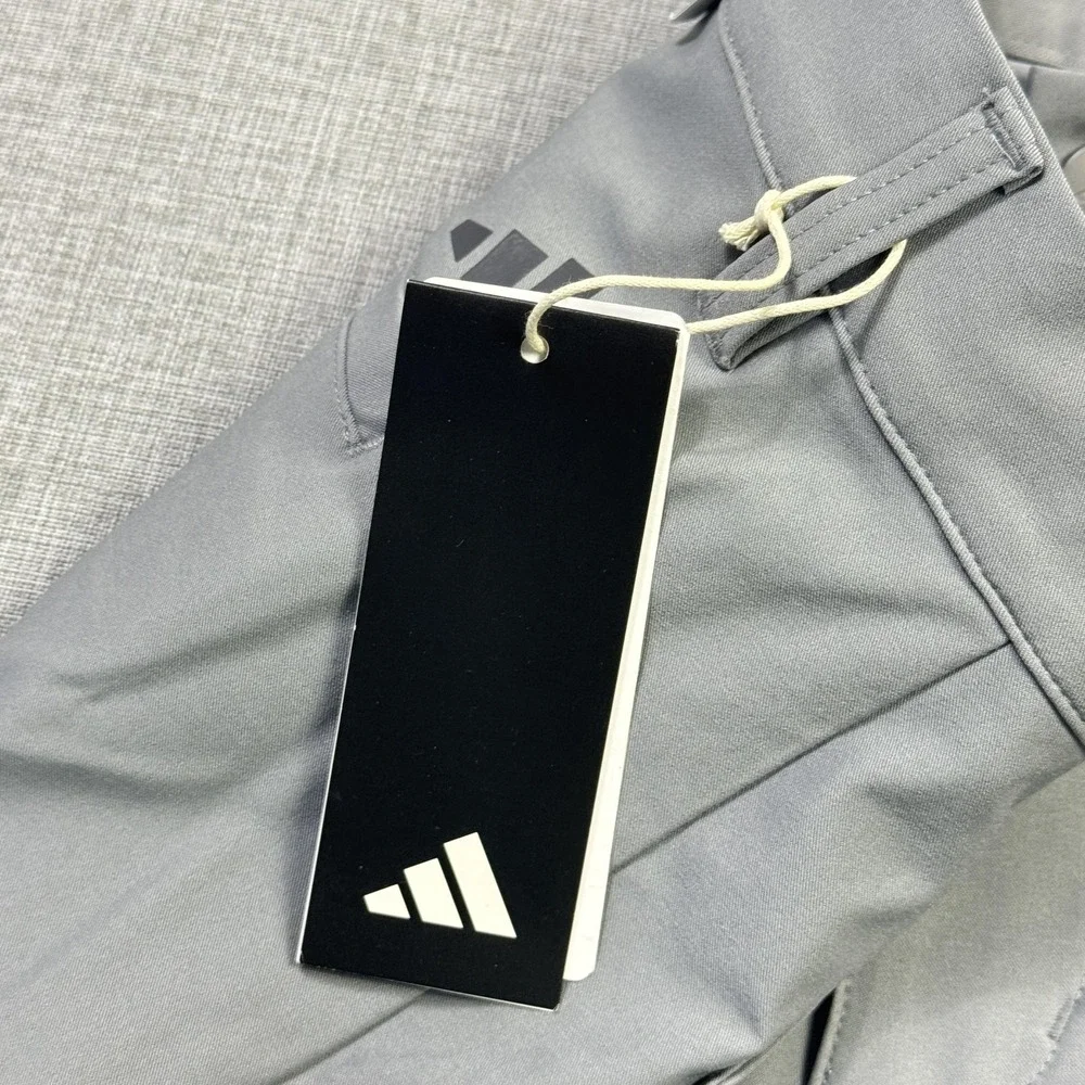 Adidas Golf MOD Chino Pants Mens 36x35 Gray Polyester Spandex Stretch Flat Front